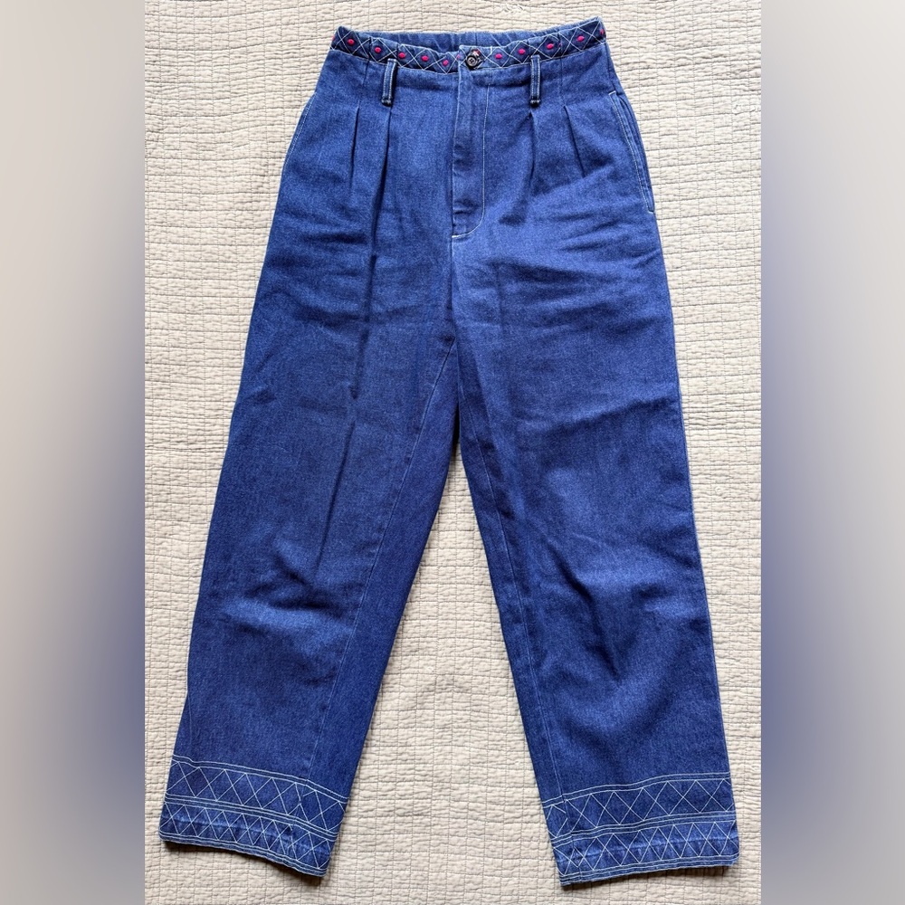 Embroidered Murray Wide Leg Jeans